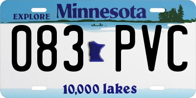 MN license plate 083PVC