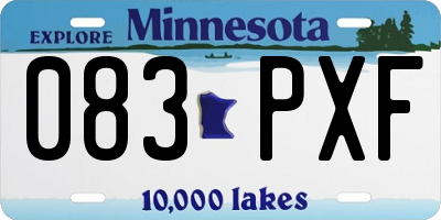 MN license plate 083PXF