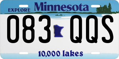 MN license plate 083QQS