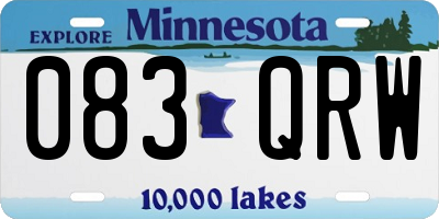 MN license plate 083QRW