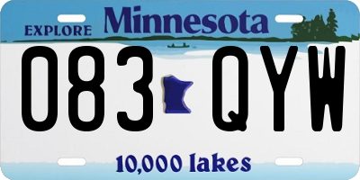 MN license plate 083QYW