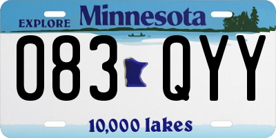 MN license plate 083QYY
