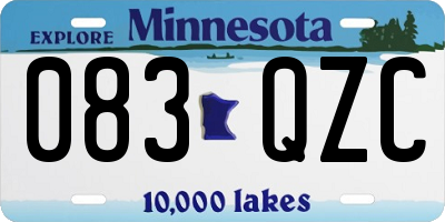 MN license plate 083QZC