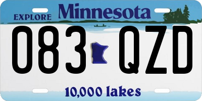 MN license plate 083QZD