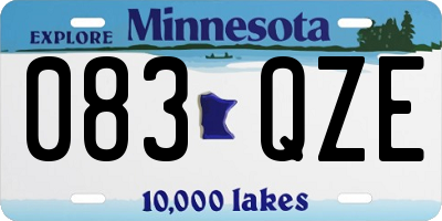 MN license plate 083QZE