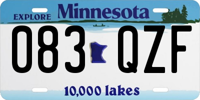 MN license plate 083QZF