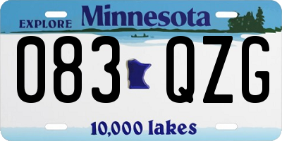 MN license plate 083QZG