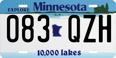 MN license plate 083QZH