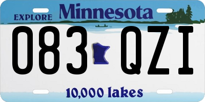 MN license plate 083QZI