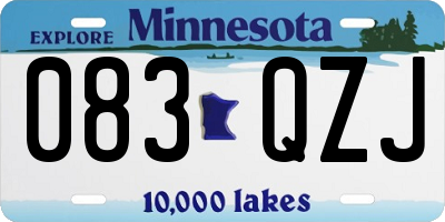 MN license plate 083QZJ