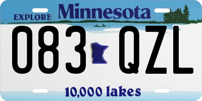 MN license plate 083QZL