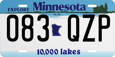 MN license plate 083QZP