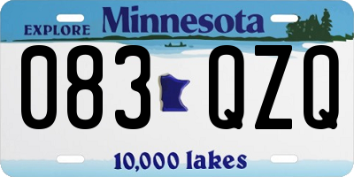 MN license plate 083QZQ