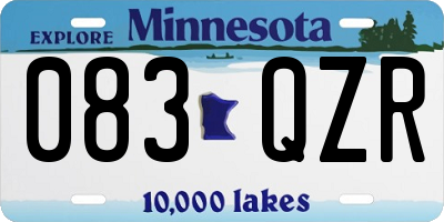 MN license plate 083QZR