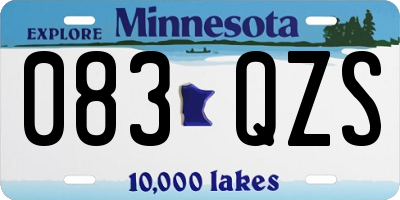 MN license plate 083QZS