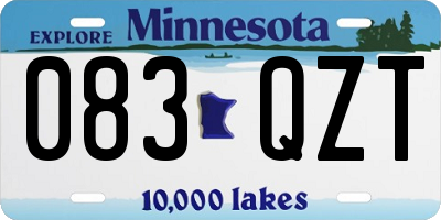 MN license plate 083QZT
