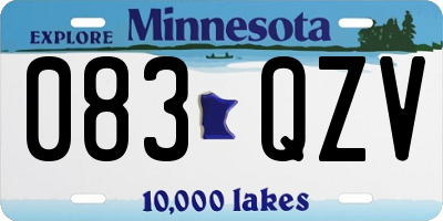 MN license plate 083QZV