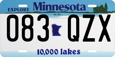 MN license plate 083QZX