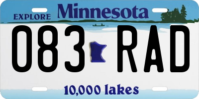 MN license plate 083RAD