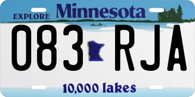 MN license plate 083RJA