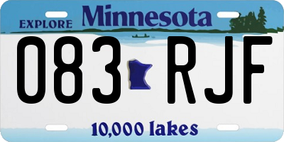 MN license plate 083RJF