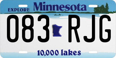 MN license plate 083RJG