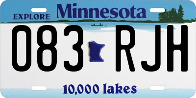 MN license plate 083RJH