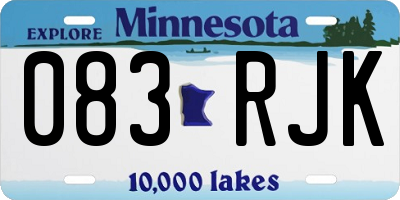 MN license plate 083RJK