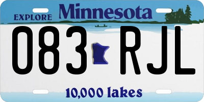 MN license plate 083RJL