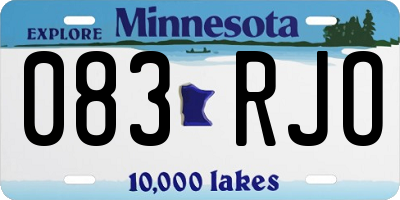 MN license plate 083RJO