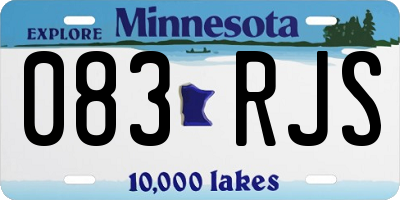 MN license plate 083RJS