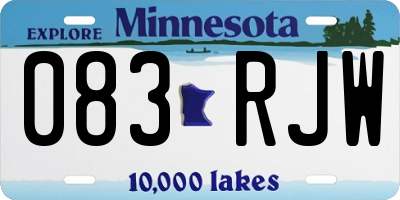 MN license plate 083RJW