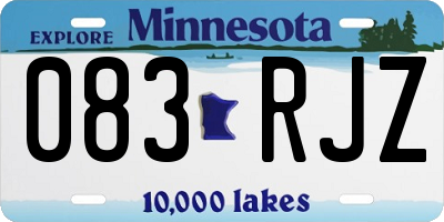 MN license plate 083RJZ