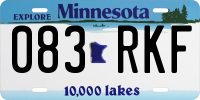 MN license plate 083RKF