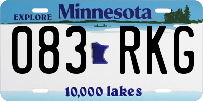 MN license plate 083RKG