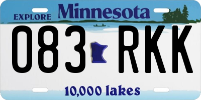 MN license plate 083RKK