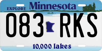 MN license plate 083RKS