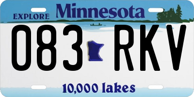 MN license plate 083RKV