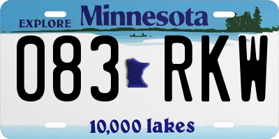 MN license plate 083RKW