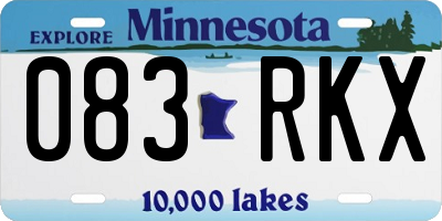 MN license plate 083RKX