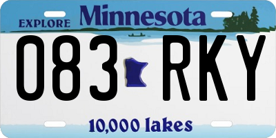 MN license plate 083RKY