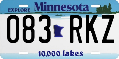 MN license plate 083RKZ
