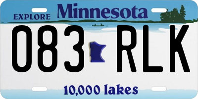 MN license plate 083RLK
