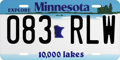 MN license plate 083RLW