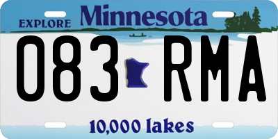 MN license plate 083RMA