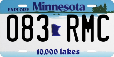 MN license plate 083RMC