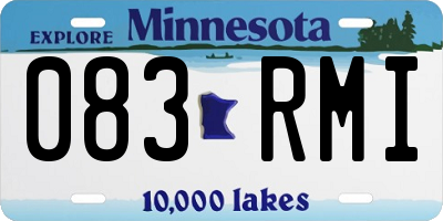 MN license plate 083RMI