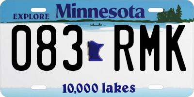 MN license plate 083RMK