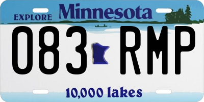 MN license plate 083RMP