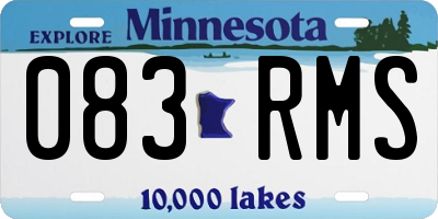 MN license plate 083RMS